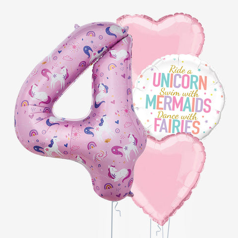 Unicorn & Number Balloons | Box Balloons | Next-Day Balloon Delivery