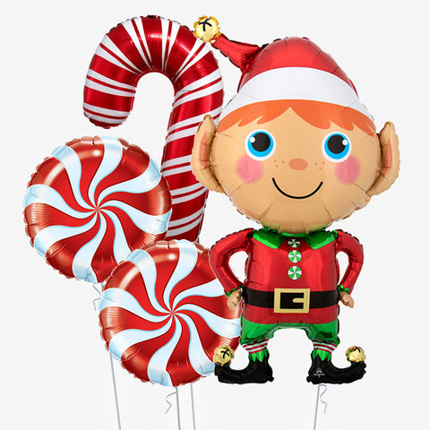 Candy Cane Elf Balloons - Box Balloons