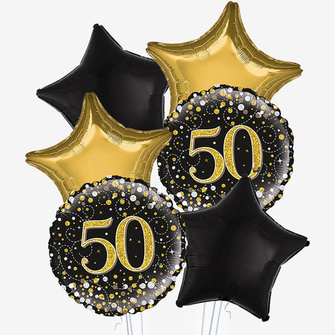 Black & Gold Age Balloons - Box Balloons