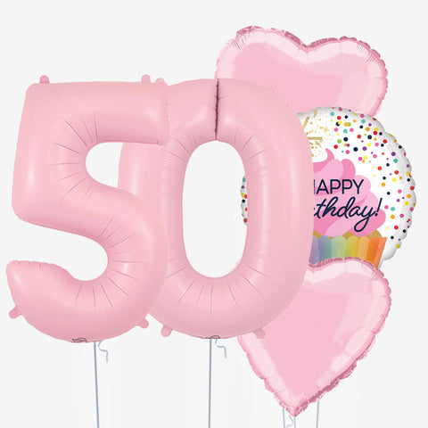 Cupcake Birthday & Number Balloons - Box Balloons