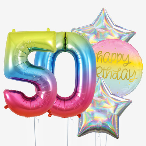 Rainbow Birthday & Number Balloons | Box Balloons | Next-Day Balloon Delivery