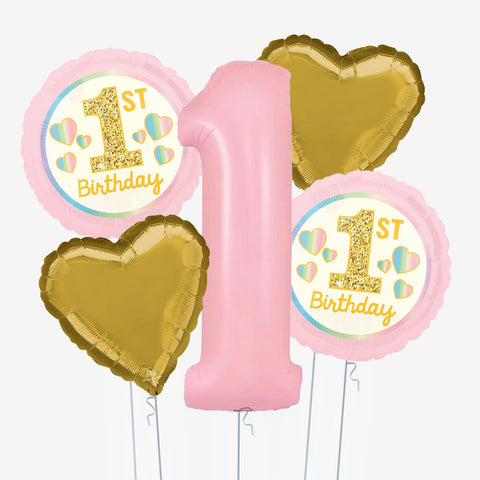 1st Birthday Pink Balloons - Box Balloons