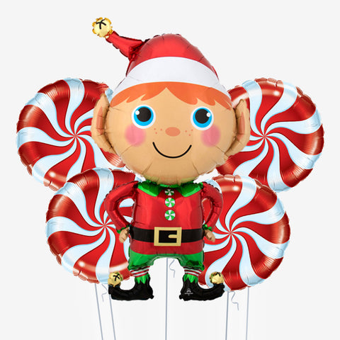 Happy Elf Christmas Balloons - Box Balloons