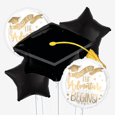 The Adventure Begins Graduation Cap Balloons