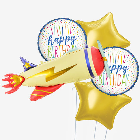 Vintage Aeroplane Birthday Balloons | Box Balloons | Next-Day Balloon Delivery