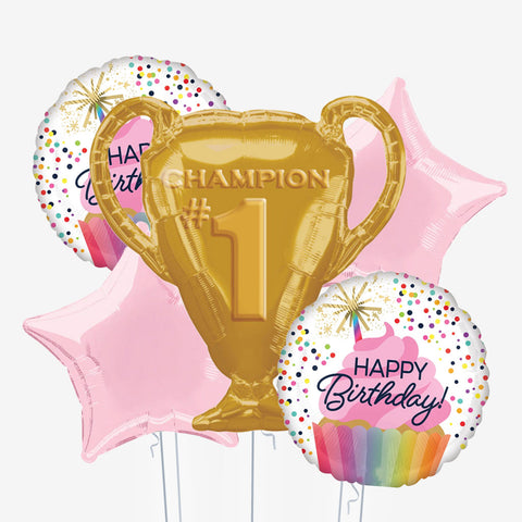 Birthday Trophy Cupcake Balloons | Box Balloons | Next-Day Balloon Delivery
