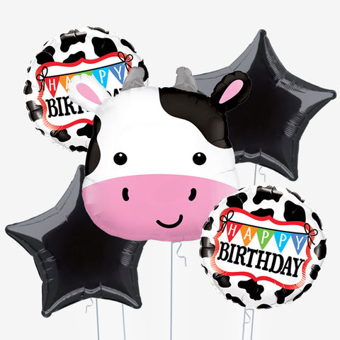 Cow Print Birthday Balloons - Box Balloons