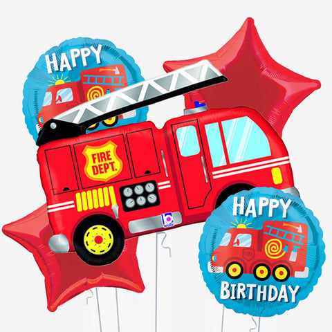 Fire Engine Birthday Balloons | Box Balloons | Next-Day Balloon Delivery