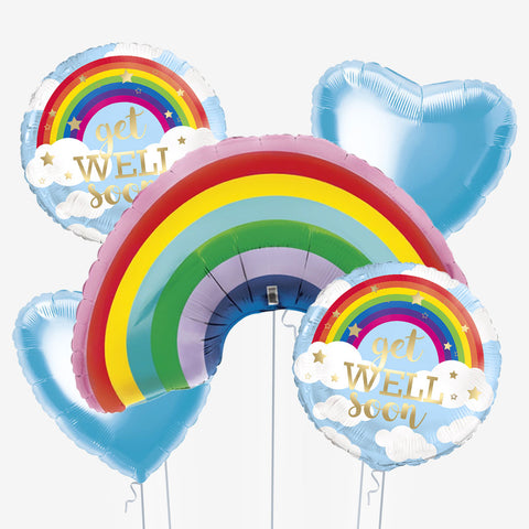 Get Well Soon Rainbow Balloons | Box Balloons | Next-Day Balloon Delivery