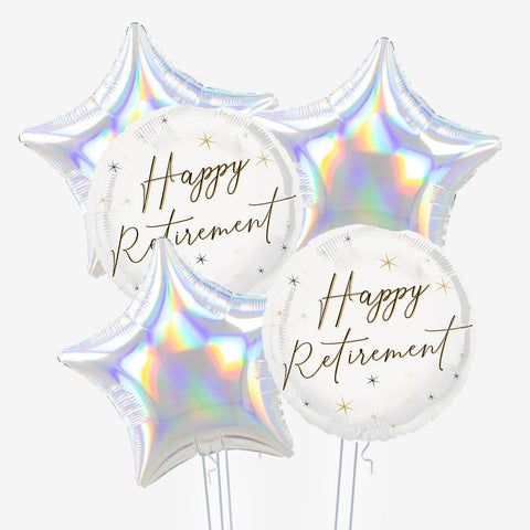 Happy Retirement Silver Balloons - Box Balloons