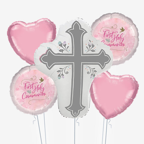 Holy Communion Pink Balloons | Box Balloons | Next-Day Balloon Delivery