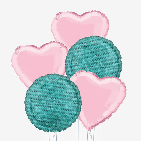 Mermaid Scales & Heart Balloons - Box Balloons