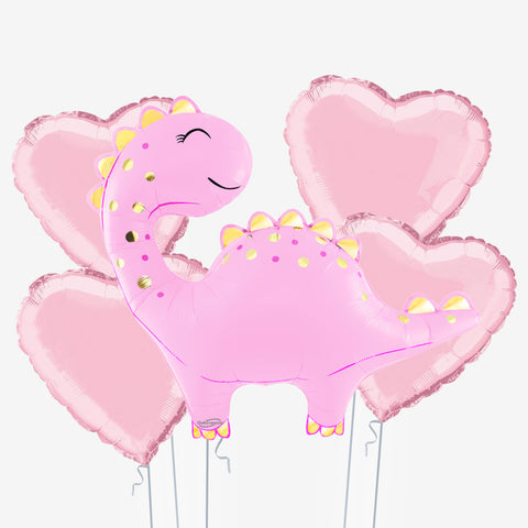 Cute Pink Dinosaur Balloons | Box Balloons | Next-Day Balloon Delivery