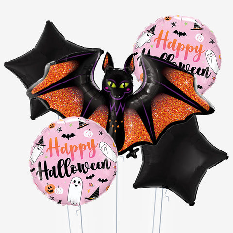 Pink Bat Halloween Balloons