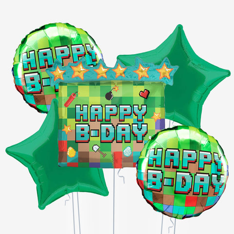 Pixel Party Birthday Balloons - Box Balloons