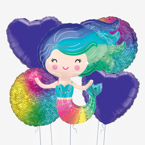 Rainbow Mermaid Balloons - Box Balloons