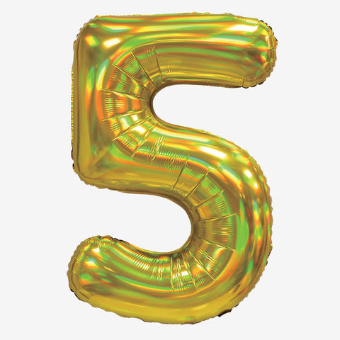 30" Iridescent Gold Number Balloons | Box Balloons | Next-Day Balloon Delivery