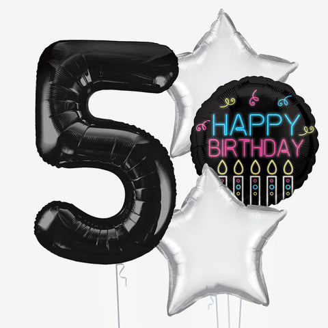 Neon & Number Balloons - Box Balloons