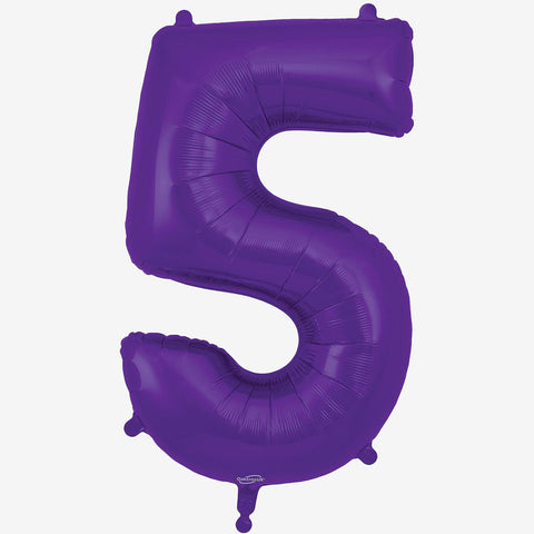 34” Purple Number Balloons - Box Balloons