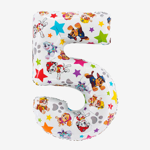 26" Paw Patrol Number Balloons - Box Balloons