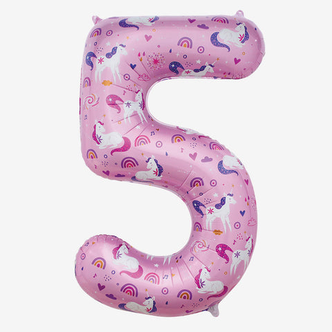 34” Unicorn Number Balloons | Box Balloons | Next-Day Balloon Delivery