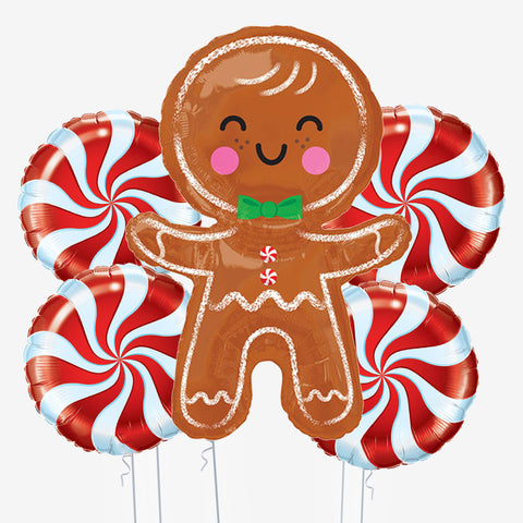 Gingerbread Man Christmas Balloons - Box Balloons