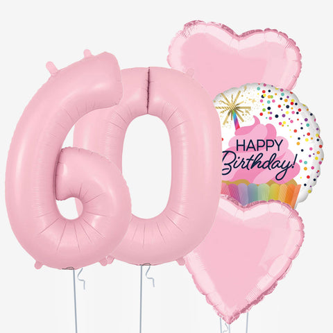 Cupcake Birthday & Number Balloons - Box Balloons