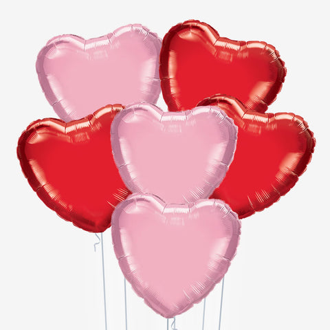 Red & Pink Heart Balloons - Box Balloons