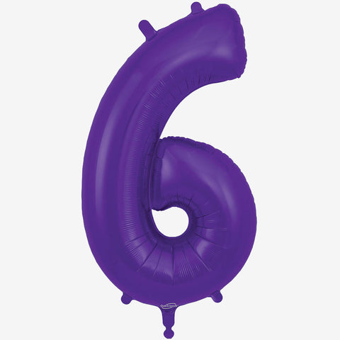 34” Purple Number Balloons - Box Balloons