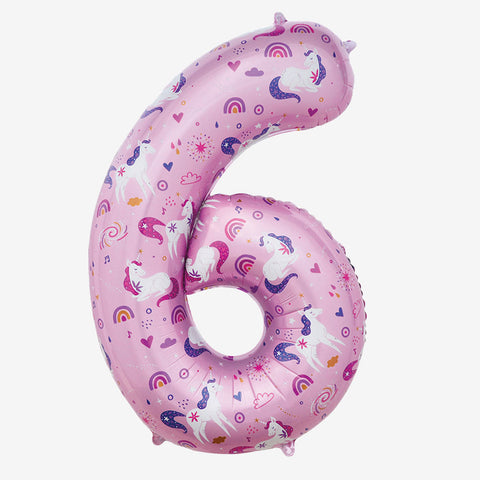 34” Unicorn Number Balloons | Box Balloons | Next-Day Balloon Delivery