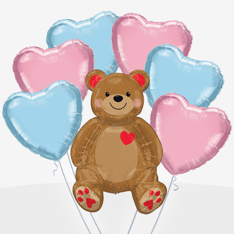 Bear & Hearts Balloons - Box Balloons