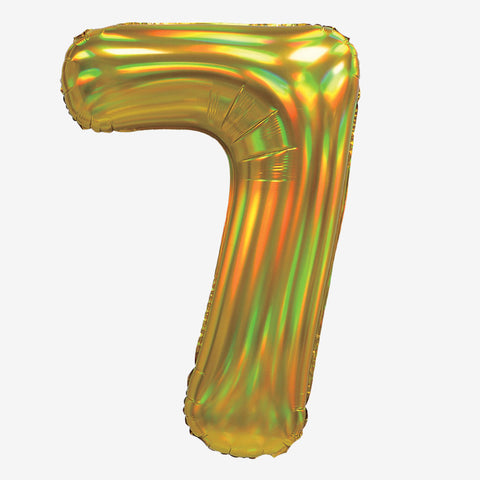 30" Iridescent Gold Number Balloons | Box Balloons | Next-Day Balloon Delivery
