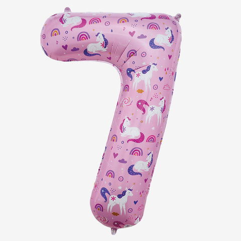 34” Unicorn Number Balloons | Box Balloons | Next-Day Balloon Delivery