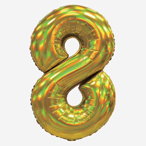30" Iridescent Gold Number Balloons | Box Balloons | Next-Day Balloon Delivery