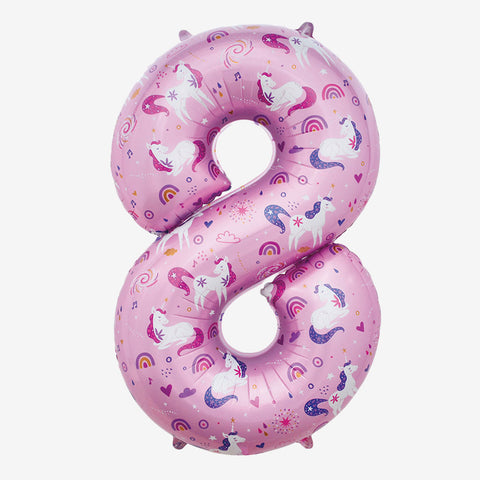 34” Unicorn Number Balloons | Box Balloons | Next-Day Balloon Delivery