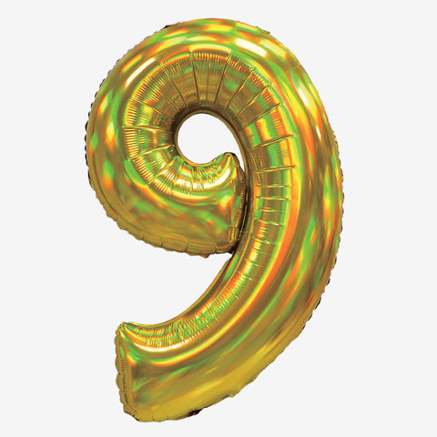 30" Iridescent Gold Number Balloons | Box Balloons | Next-Day Balloon Delivery