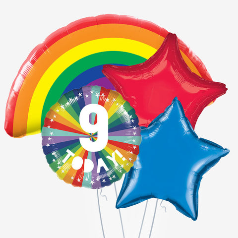 Bright Rainbow Age Balloons - Box Balloons