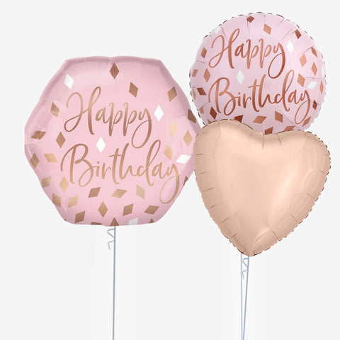 Blush Birthday Balloons - Box Balloons