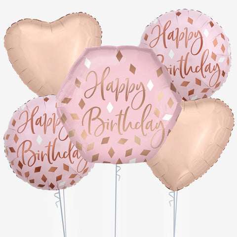 Blush Birthday Balloons - Box Balloons