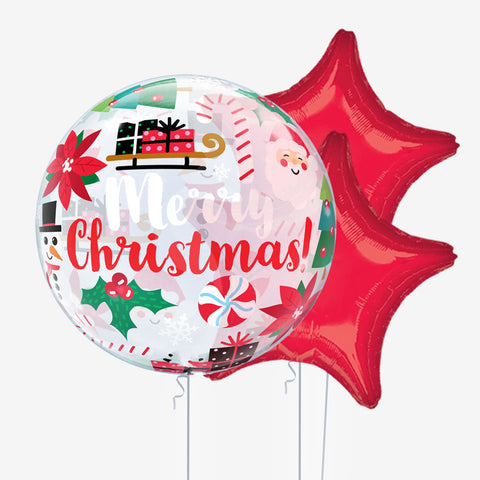 Christmas Bubble & Star Balloons - Box Balloons