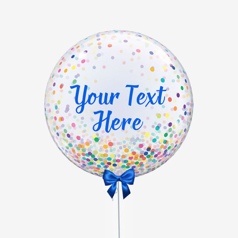 Personalised Colourful Confetti Bubble Balloon - Box Balloons