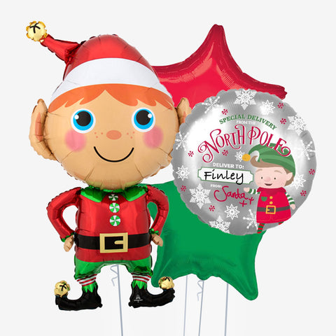 Personalised Elf Arrival Christmas Balloons - Box Balloons