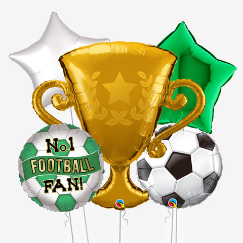 Green & White Trophy Balloons - Box Balloons