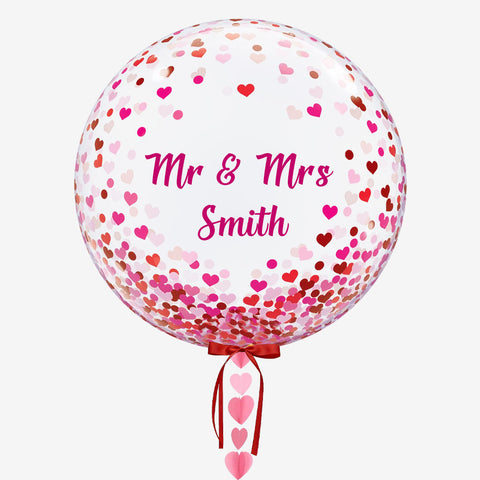Personalised Heart Bubble Balloon | Box Balloons | Next-Day Balloon Delivery