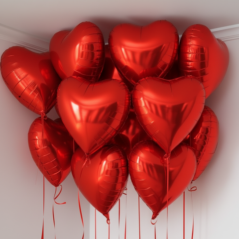 Red Heart Ceiling Balloons