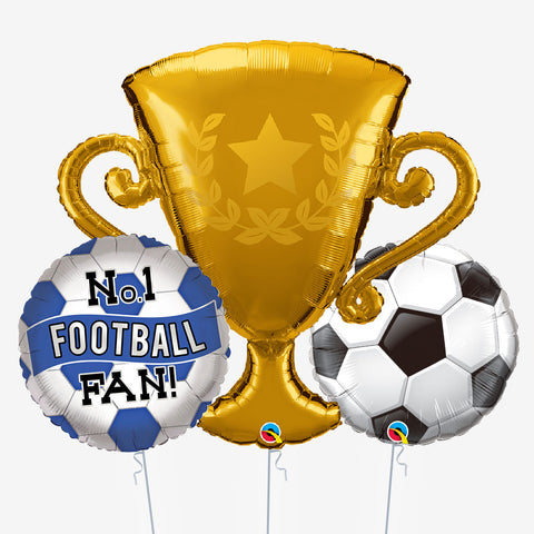 Blue & White Trophy Balloons - Box Balloons