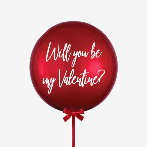 Personalised Red Orb Balloon - Box Balloons