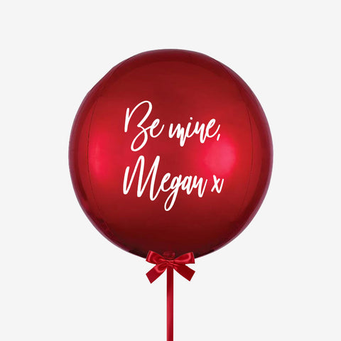 Personalised Red Orb Balloon - Box Balloons