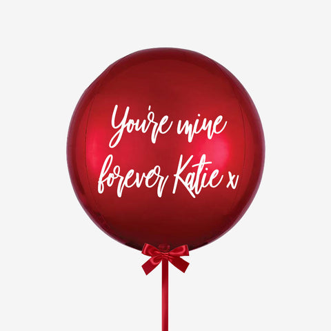 Personalised Red Orb Balloon - Box Balloons