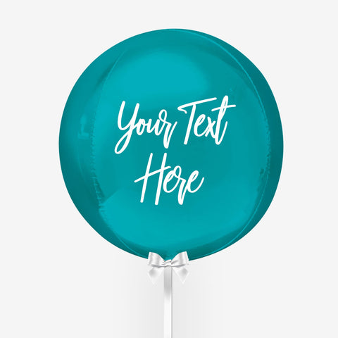 Personalised Aqua Blue Orb Balloon - Box Balloons